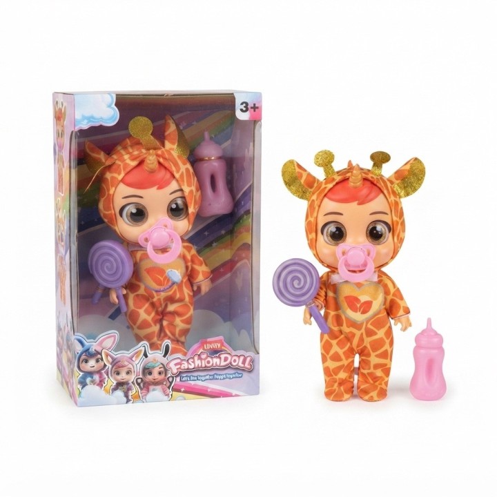 Muñeca Bebé Con Pijama De Animales Chupo Tetero Y Dulce