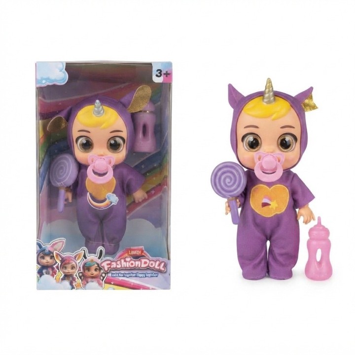 Muñeca Bebé Con Pijama De Animales Chupo Tetero Y Dulce