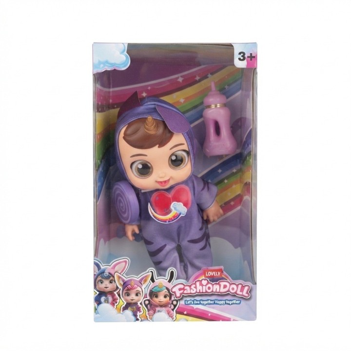 Muñeca Bebé Con Pijama De Animales Chupo Tetero Y Dulce