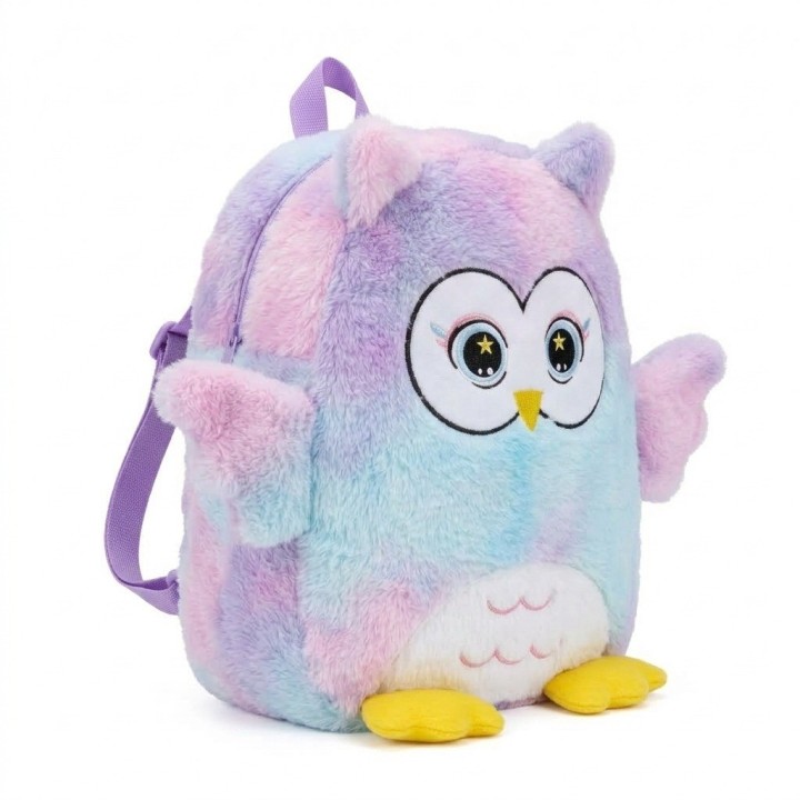 Morral Mochila Búho Peluche Suave Niñas Multicolor