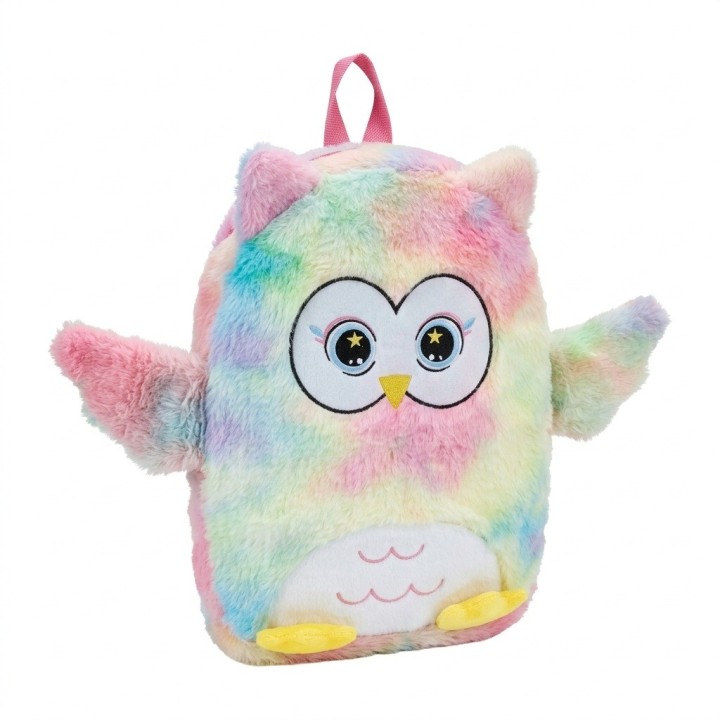 Morral Mochila Búho Peluche Suave Niñas Multicolor