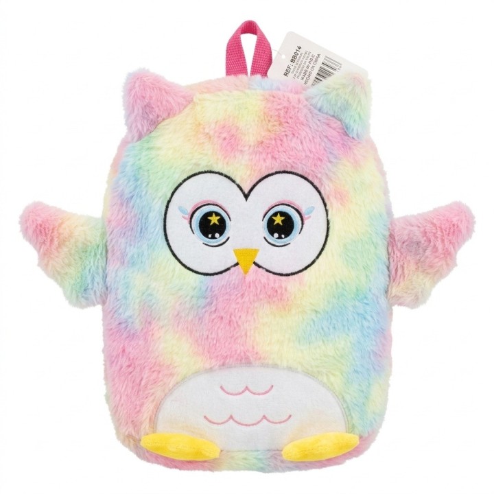 Morral Mochila Búho Peluche Suave Niñas Multicolor