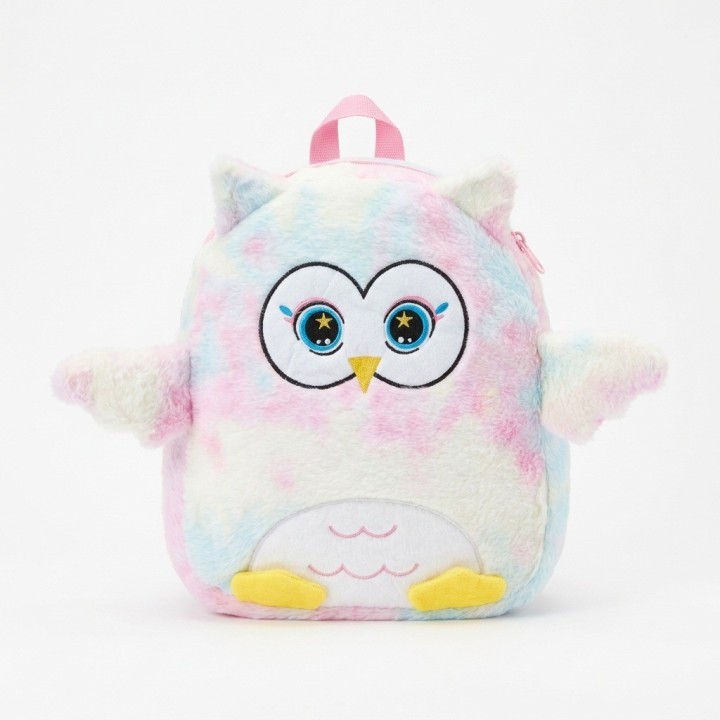 Morral Mochila Búho Peluche Suave Niñas Multicolor
