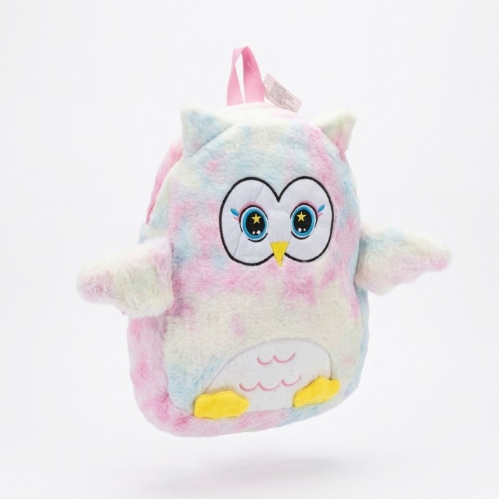 Morral Mochila Búho Peluche Suave Niñas Multicolor