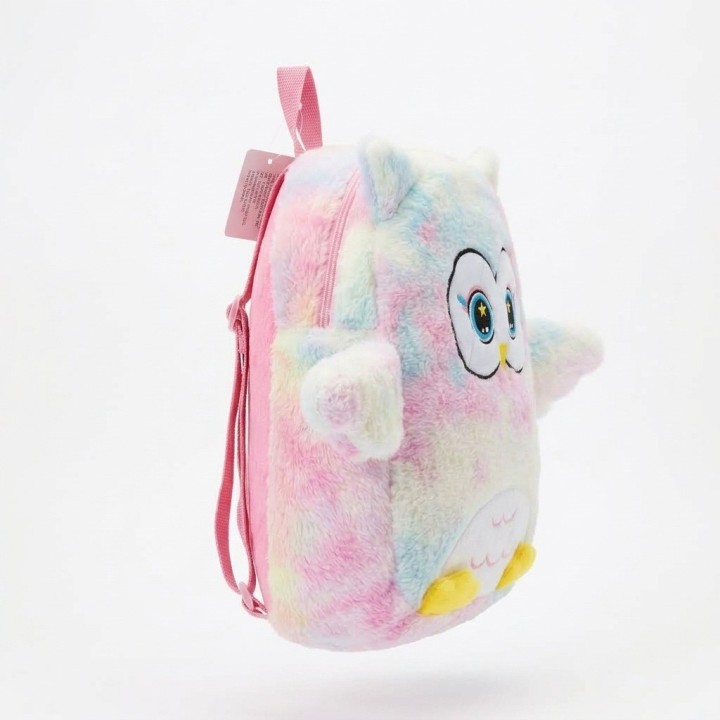 Morral Mochila Búho Peluche Suave Niñas Multicolor
