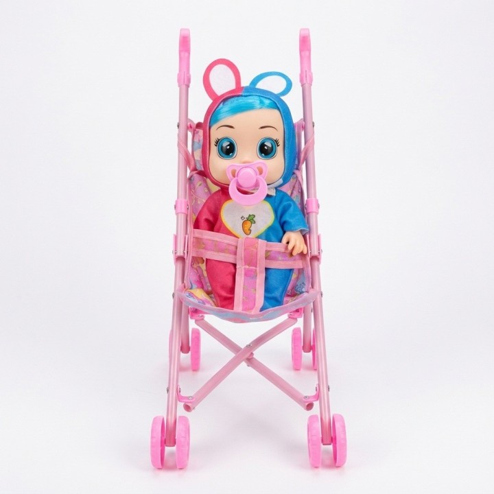 Muñeca Bebé Con Coche Bacinilla Tetero Y Accesorios