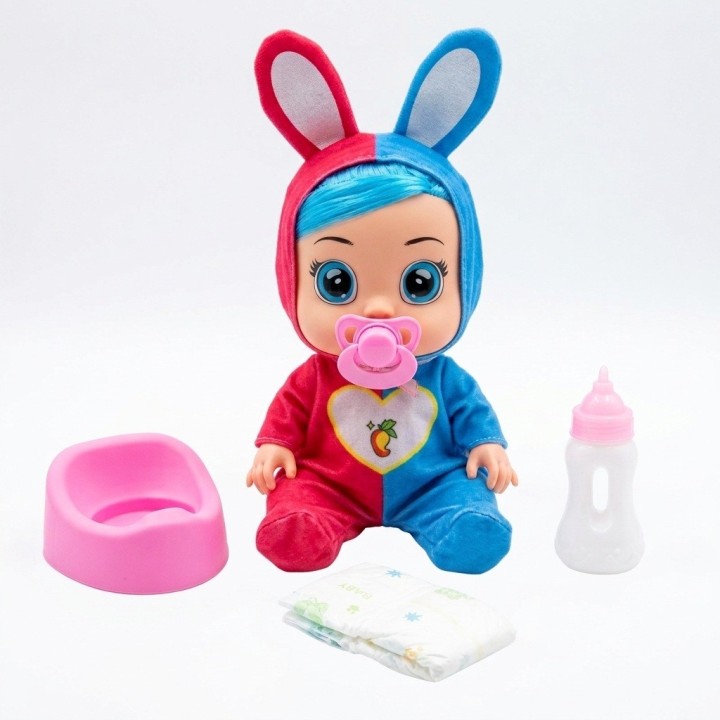 Muñeca Bebé Con Coche Bacinilla Tetero Y Accesorios