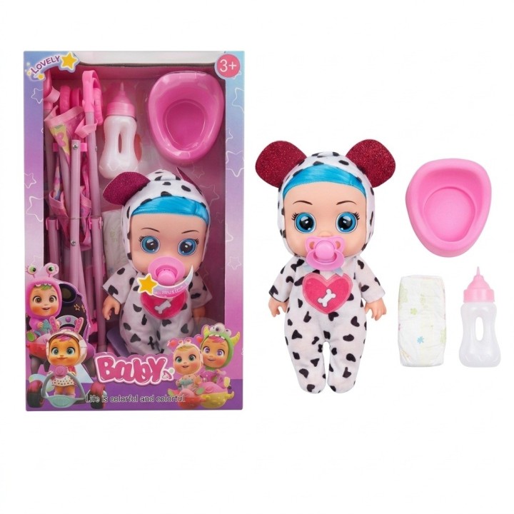 Muñeca Bebé Con Coche Bacinilla Tetero Y Accesorios