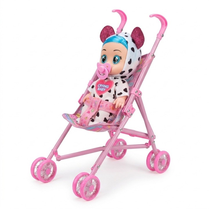 Muñeca Bebé Con Coche Bacinilla Tetero Y Accesorios