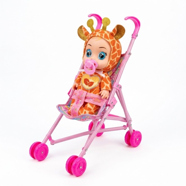 Muñeca Bebé Con Coche Bacinilla Tetero Y Accesorios