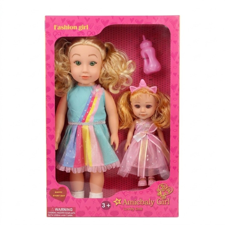 Set X2 Muñecas Hermanas Arcoíris Con Accesorios