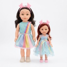 Set X2 Muñecas Hermanas Arcoíris Con Accesorios