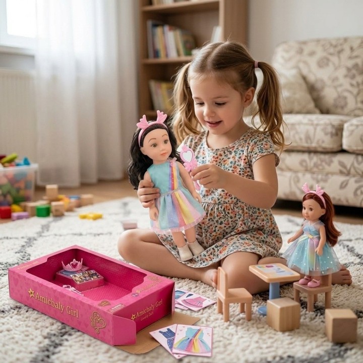 Set X2 Muñecas Hermanas Arcoíris Con Accesorios