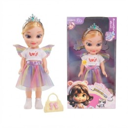 Muñeca Princesa Hada Con Alas Y Falda Arcoíris