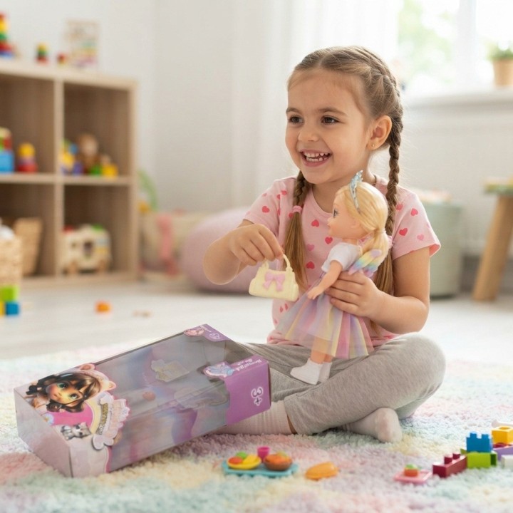 Muñeca Princesa Hada Con Alas Y Falda Arcoíris
