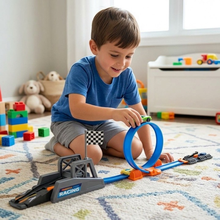 Set Pista Acrobacias Extrema Loop 360 Con Carrito Lanzador