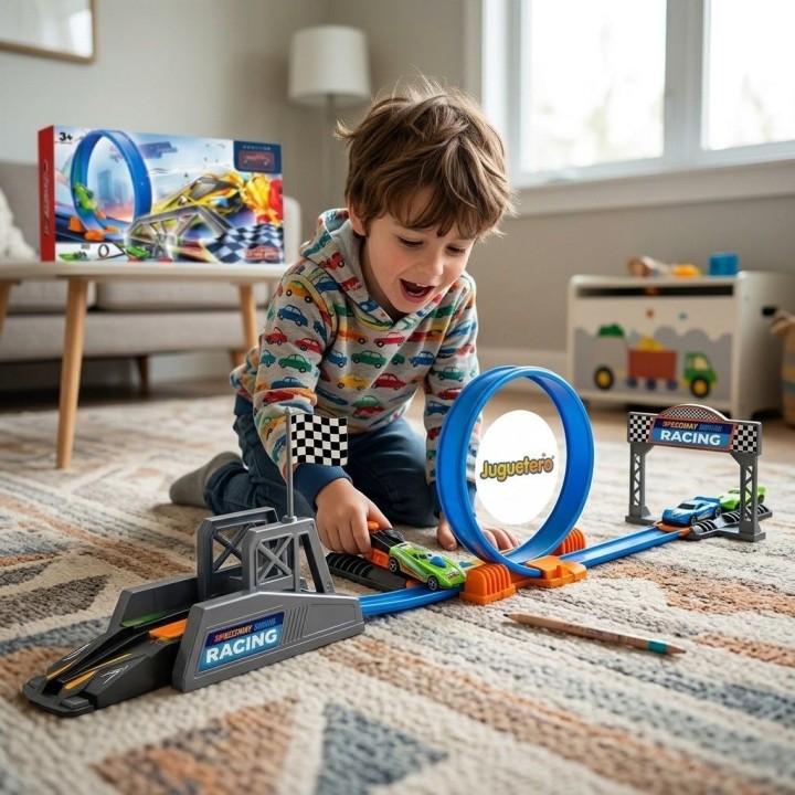 Set Pista Acrobacias Extrema Loop 360 Con Carrito Lanzador
