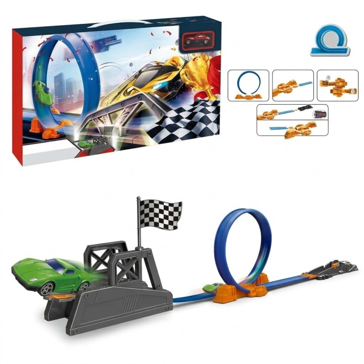 Set Pista Acrobacias Extrema Loop 360 Con Carrito Lanzador