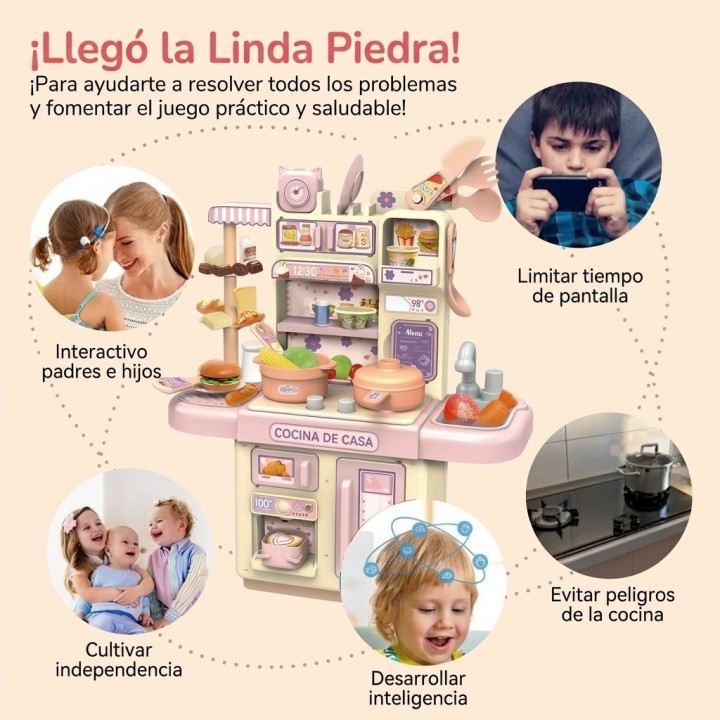 Cocinita Infantil De Juguete Interactiva Con Accesorios