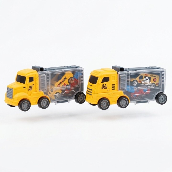 Set Camión Tractomula Niñera Con Carritos Juguete