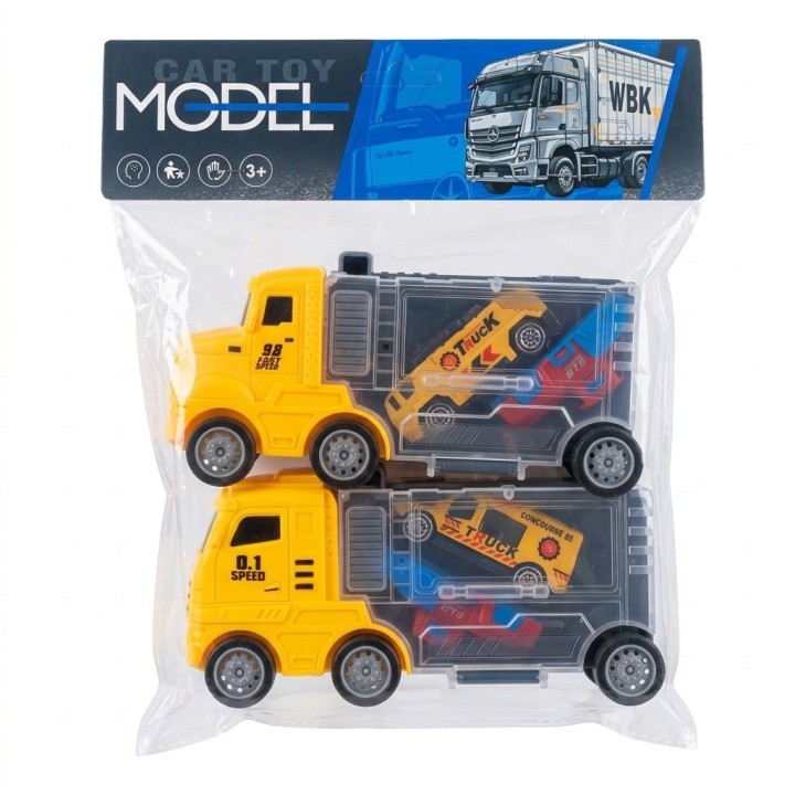 Set Camión Tractomula Niñera Con Carritos Juguete