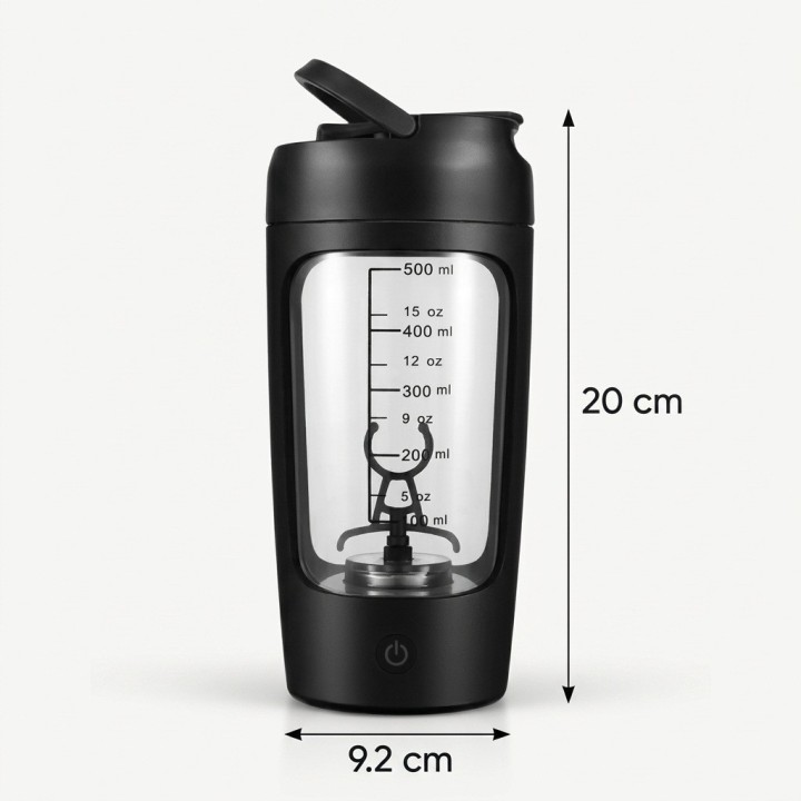 Vaso Mezclador Eléctrico Shaker Proteína 650ml Recargable