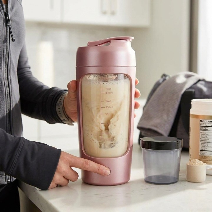 Vaso Mezclador Eléctrico Shaker Proteína 650ml Recargable