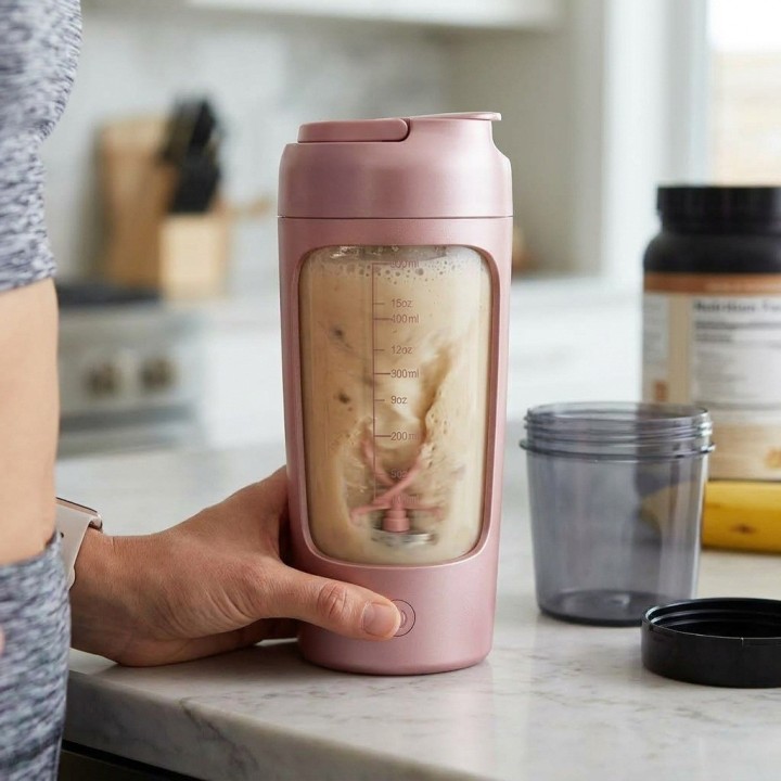 Vaso Mezclador Eléctrico Shaker Proteína 650ml Recargable