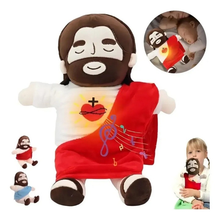 Peluche Jesús Interactivo Con Luz, Música Y Respiración