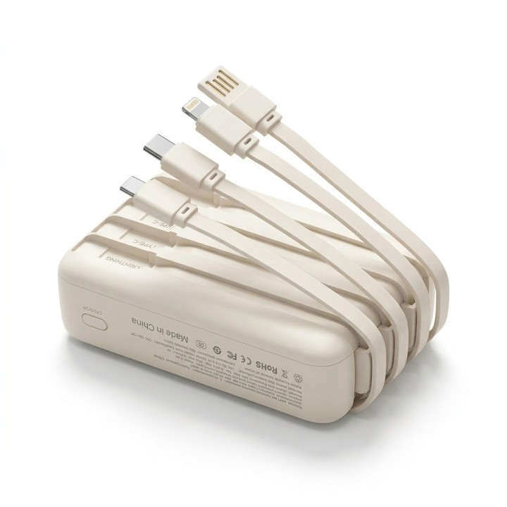 Power Bank 20000mah 22.5w 4 Cables Carga Rápida Led Dx442