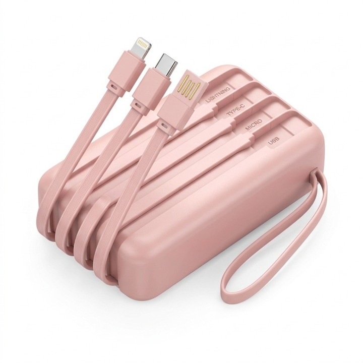 Power Bank 20000mah 22.5w 4 Cables Carga Rápida Led Dx442