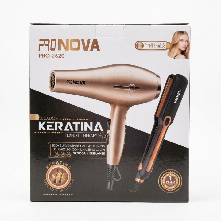 Combo Pro-2620 Secador 5000w + Plancha Keratina 950°f