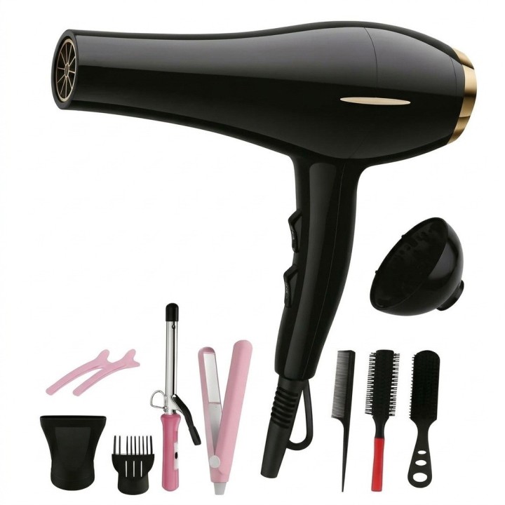 Set Belleza 11 En 1 Secador 5000w, Plancha Y Rizador Pro-531
