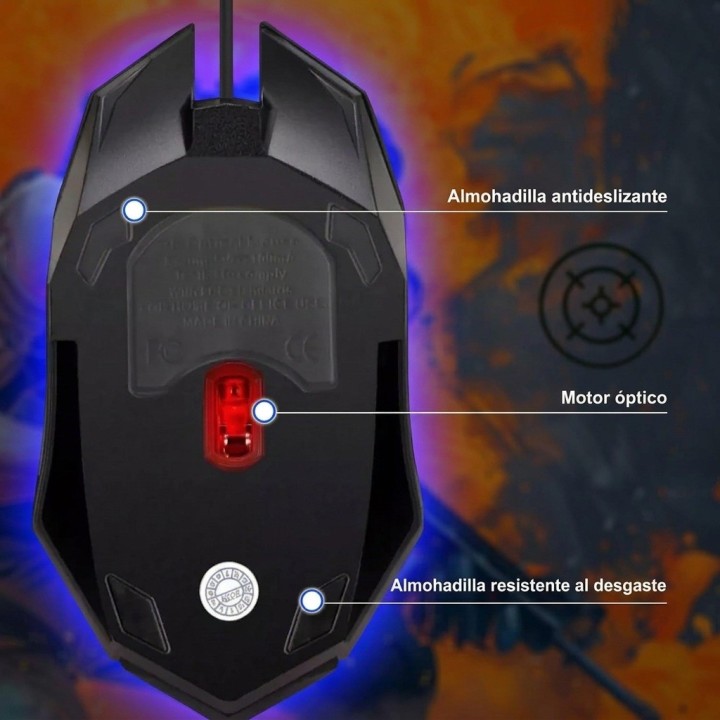 Mouse Óptico Gamer M20 Rgb Ajustable 3200 Dpi