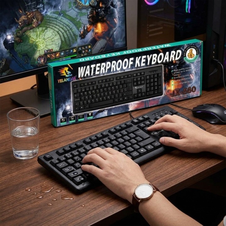 Teclado Usb Jx-560 Resistente Al Agua En Español