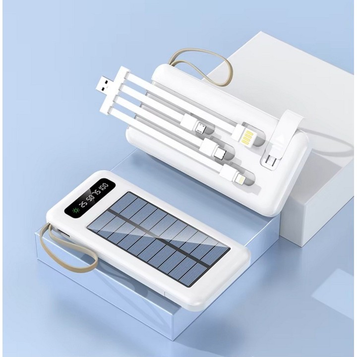 Power Bank Solar 20000mah Con 4 Cables Mp-038