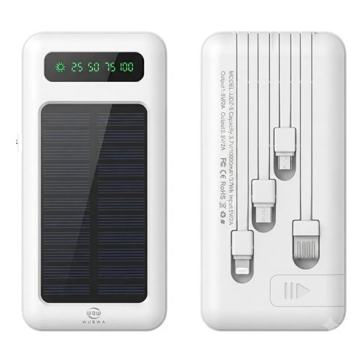 Power Bank Solar 20000mah Con 4 Cables Mp-038