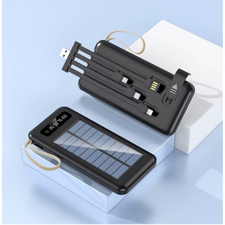 Power Bank Solar 20000mah Con 4 Cables Mp-038