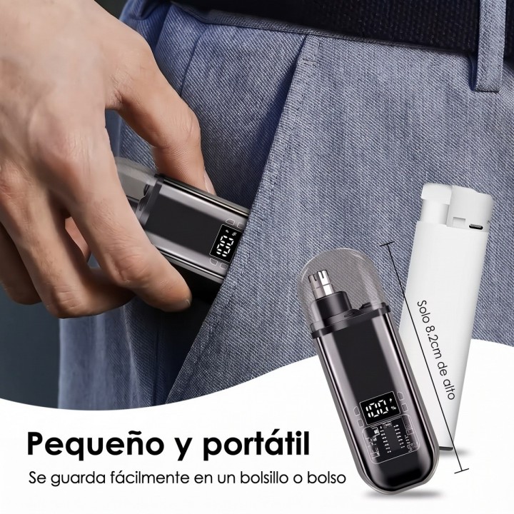 Recortador De Vello Nasal Sj005 Pantalla Digital Recargable