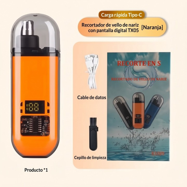 Recortador De Vello Nasal Sj005 Pantalla Digital Recargable