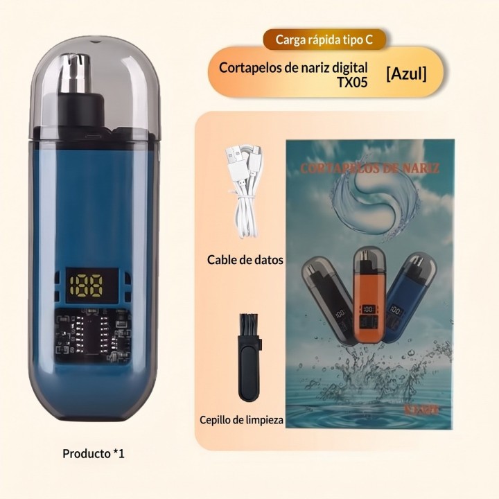 Recortador De Vello Nasal Sj005 Pantalla Digital Recargable