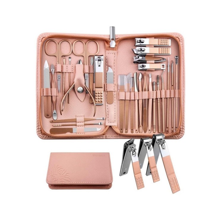 Kit Manicura Pedicura Facial 30 Piezas Acero Inoxidable