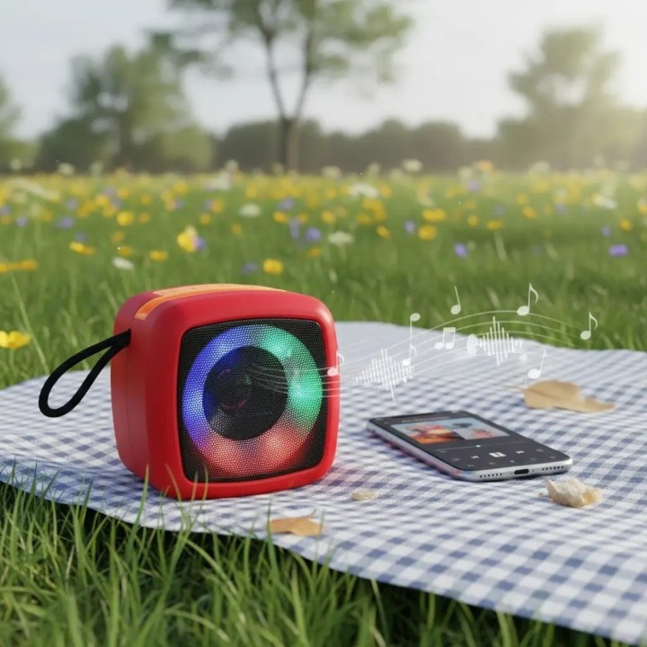 Parlante Bluetooth Portátil X-911 Luz Rgb Base Celular 5w