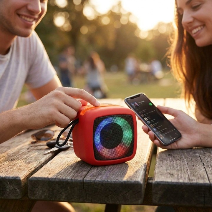 Parlante Bluetooth Portátil X-911 Luz Rgb Base Celular 5w