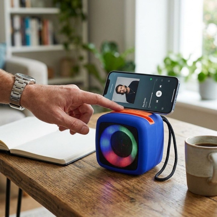 Parlante Bluetooth Portátil X-911 Luz Rgb Base Celular 5w