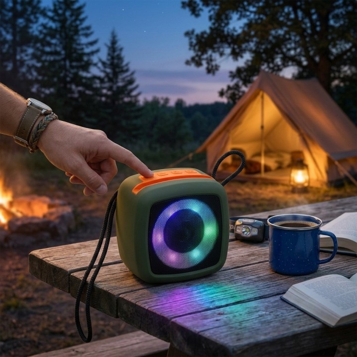 Parlante Bluetooth Portátil X-911 Luz Rgb Base Celular 5w