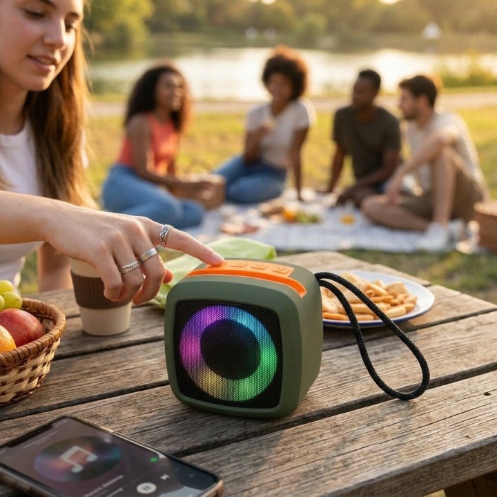 Parlante Bluetooth Portátil X-911 Luz Rgb Base Celular 5w