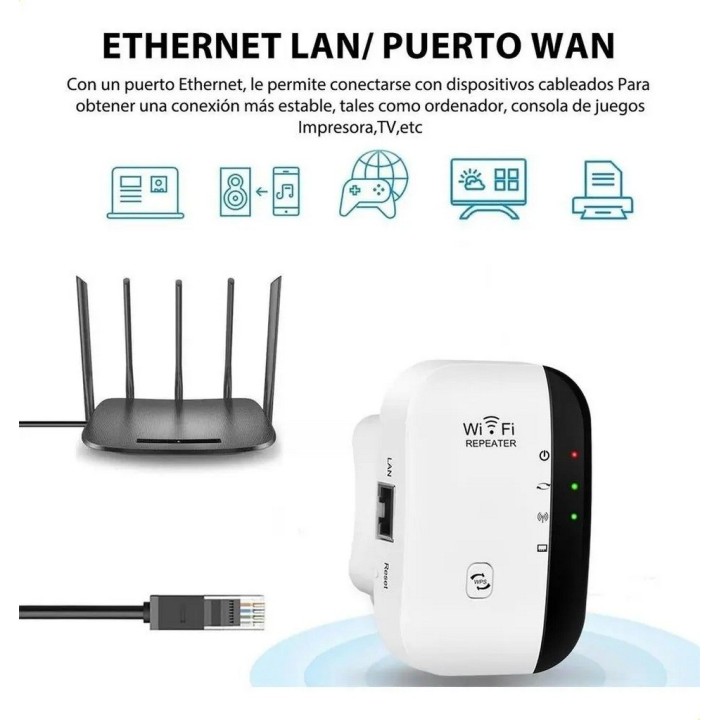 Repetidor Wifi N300 Inalámbrico 300 Mbps Router Red Mt02