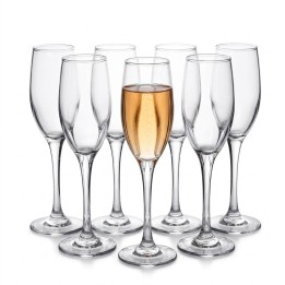 Set 6 Copas Flauta Champaña Vidrio 180ml Elegantes