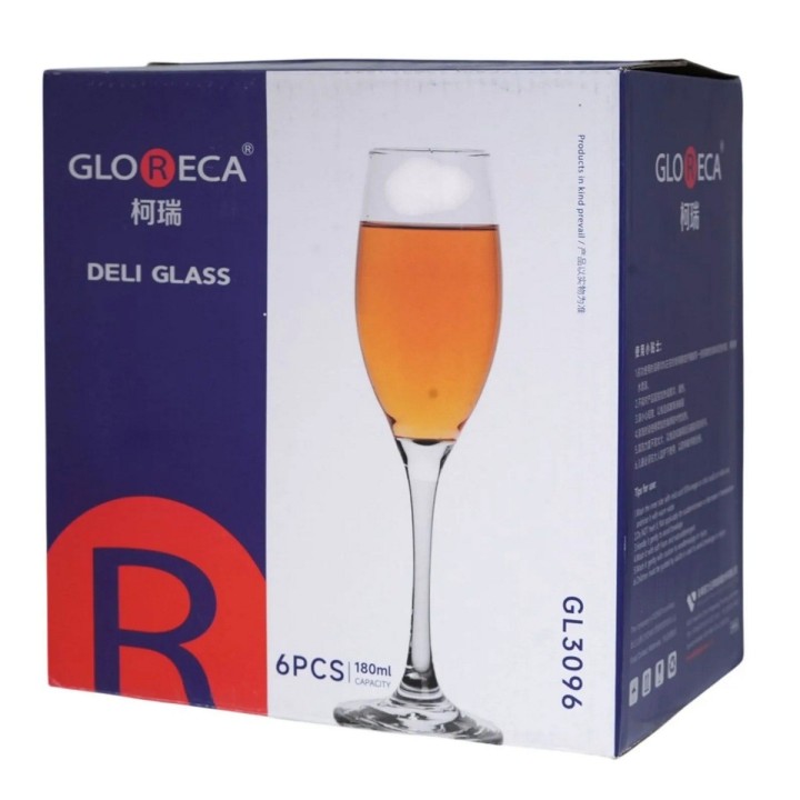 Set 6 Copas Flauta Champaña Vidrio 180ml Elegantes